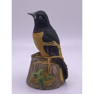 Vintage Jasco Feathered Friends 1979 Bisque Porcelain Bird Bell Figure